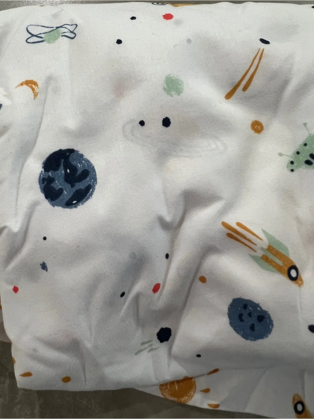 Target White Space-Print Bedding Set with Blue and Gold Accents